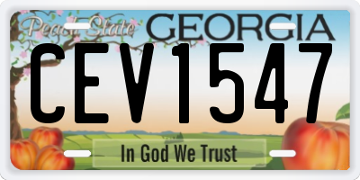 GA license plate CEV1547