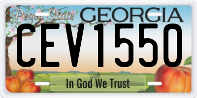 GA license plate CEV1550