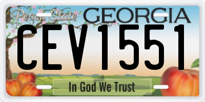 GA license plate CEV1551
