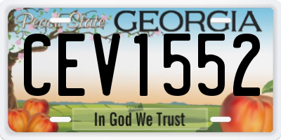 GA license plate CEV1552