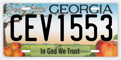 GA license plate CEV1553