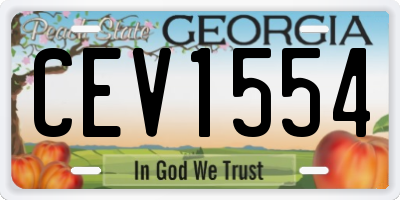 GA license plate CEV1554