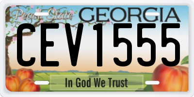 GA license plate CEV1555