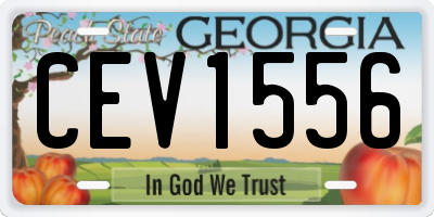 GA license plate CEV1556