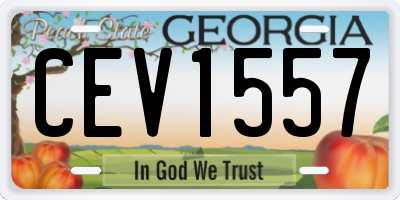 GA license plate CEV1557