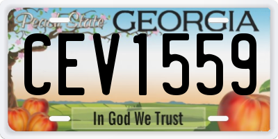 GA license plate CEV1559