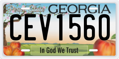 GA license plate CEV1560