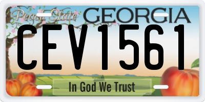GA license plate CEV1561