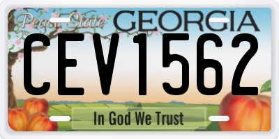 GA license plate CEV1562