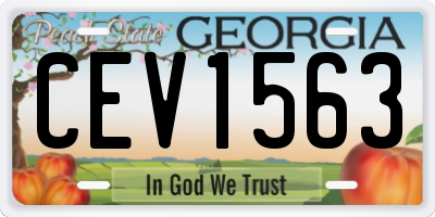 GA license plate CEV1563