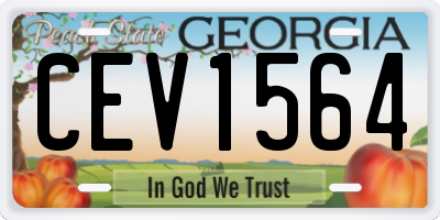 GA license plate CEV1564
