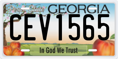 GA license plate CEV1565