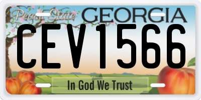 GA license plate CEV1566
