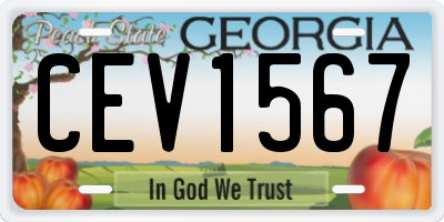 GA license plate CEV1567