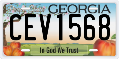 GA license plate CEV1568