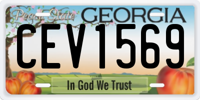 GA license plate CEV1569