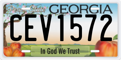 GA license plate CEV1572