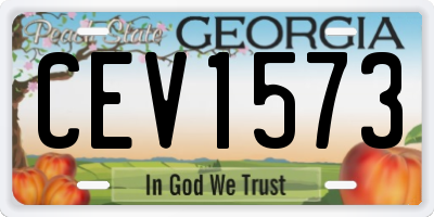 GA license plate CEV1573