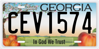 GA license plate CEV1574