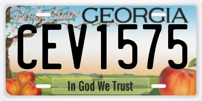 GA license plate CEV1575