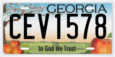GA license plate CEV1578