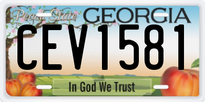 GA license plate CEV1581