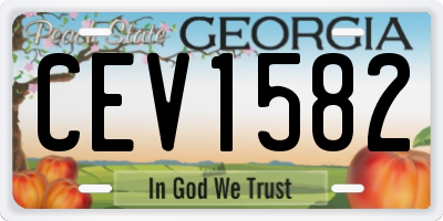 GA license plate CEV1582