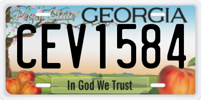 GA license plate CEV1584