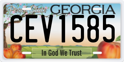 GA license plate CEV1585