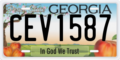 GA license plate CEV1587
