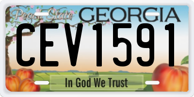 GA license plate CEV1591