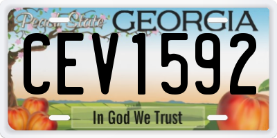GA license plate CEV1592