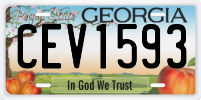 GA license plate CEV1593