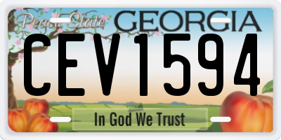 GA license plate CEV1594