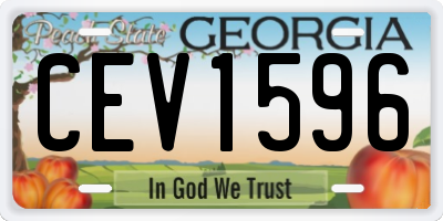 GA license plate CEV1596