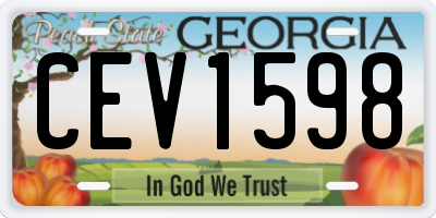 GA license plate CEV1598