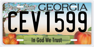 GA license plate CEV1599