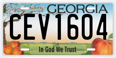 GA license plate CEV1604