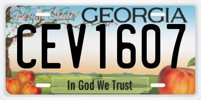 GA license plate CEV1607