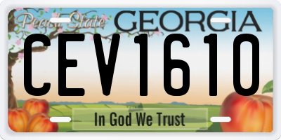 GA license plate CEV1610