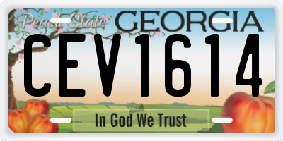 GA license plate CEV1614