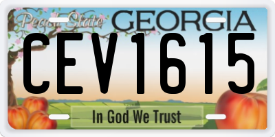 GA license plate CEV1615