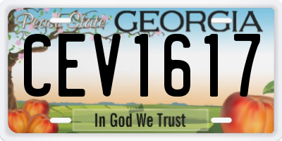 GA license plate CEV1617