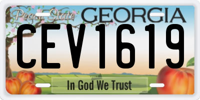 GA license plate CEV1619