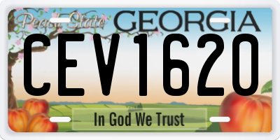 GA license plate CEV1620