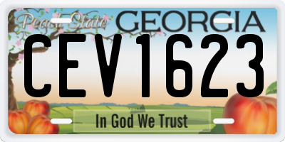 GA license plate CEV1623
