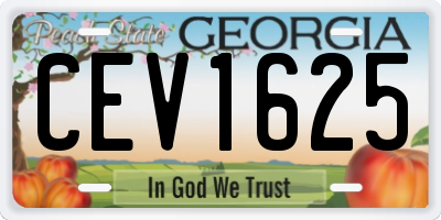 GA license plate CEV1625