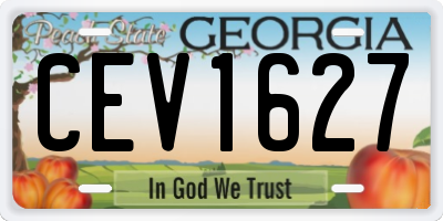 GA license plate CEV1627