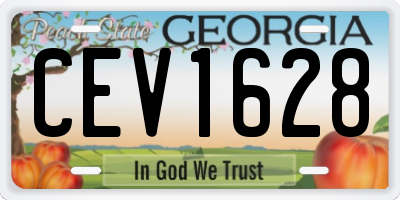 GA license plate CEV1628