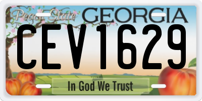 GA license plate CEV1629